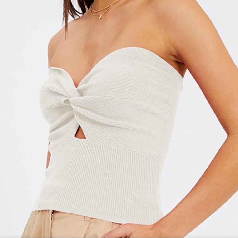 Strapless Twist-Front Top